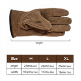 1 Pair Leather Garden Gloves Thorn Resistant Yellow Black, Size M - Rear View