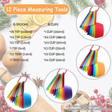 12 Piece Measuring Cups and Spoons Set Dishwasher Safe - Top-Down View
