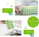 4 Piece Silicone Ice Cube Tray Set with Lid 56 Cubes - Side View