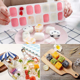 4 Piece Silicone Ice Cube Tray Set with Lid 56 Cubes