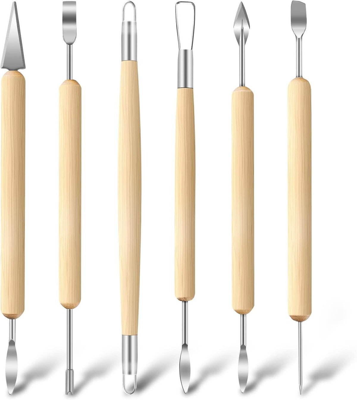 6 Piece Clay Tool Set for Modeling and Pottery