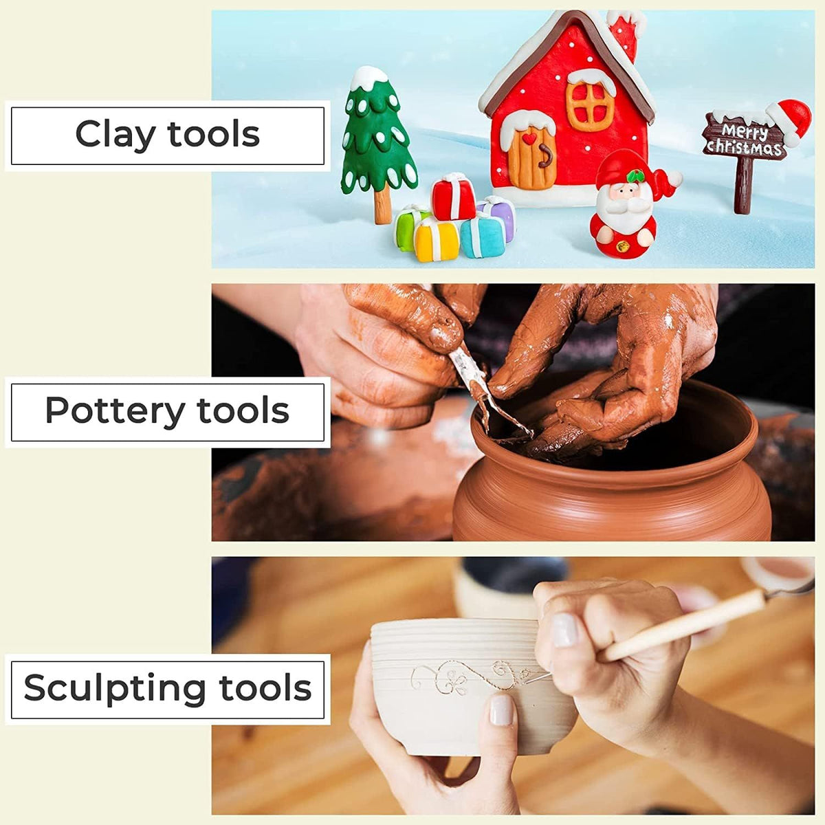 6 Piece Clay Tool Set for Modeling and Pottery
