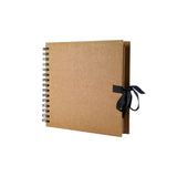 40 Page Kraft Paper Scrapbook Album with Ribbon Closure, 20 x 20 cm