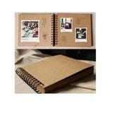 40 Page Kraft Paper Scrapbook Album with Ribbon Closure, 20 x 20 cm - Front View