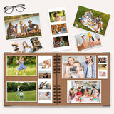 40 Page Kraft Paper Scrapbook Album with Ribbon Closure, 20 x 20 cm