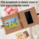 40 Page Kraft Paper Scrapbook Album with Ribbon Closure, 20 x 20 cm - Close-Up Angle