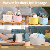 1 Piece Cotton Rope Basket with Handles Black, 30 x 20 x 12 cm - 45-Degree Angle