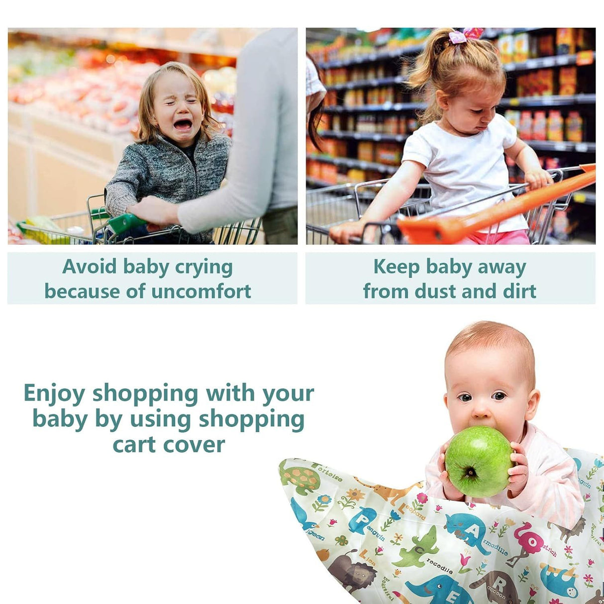 1 Piece Baby Shopping Cart and High Chair Cover with Carry Bag