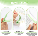 6 Piece Automatic Silicone Bookmark Set 6 Colors
