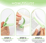 6 Piece Automatic Silicone Bookmark Set 6 Colors