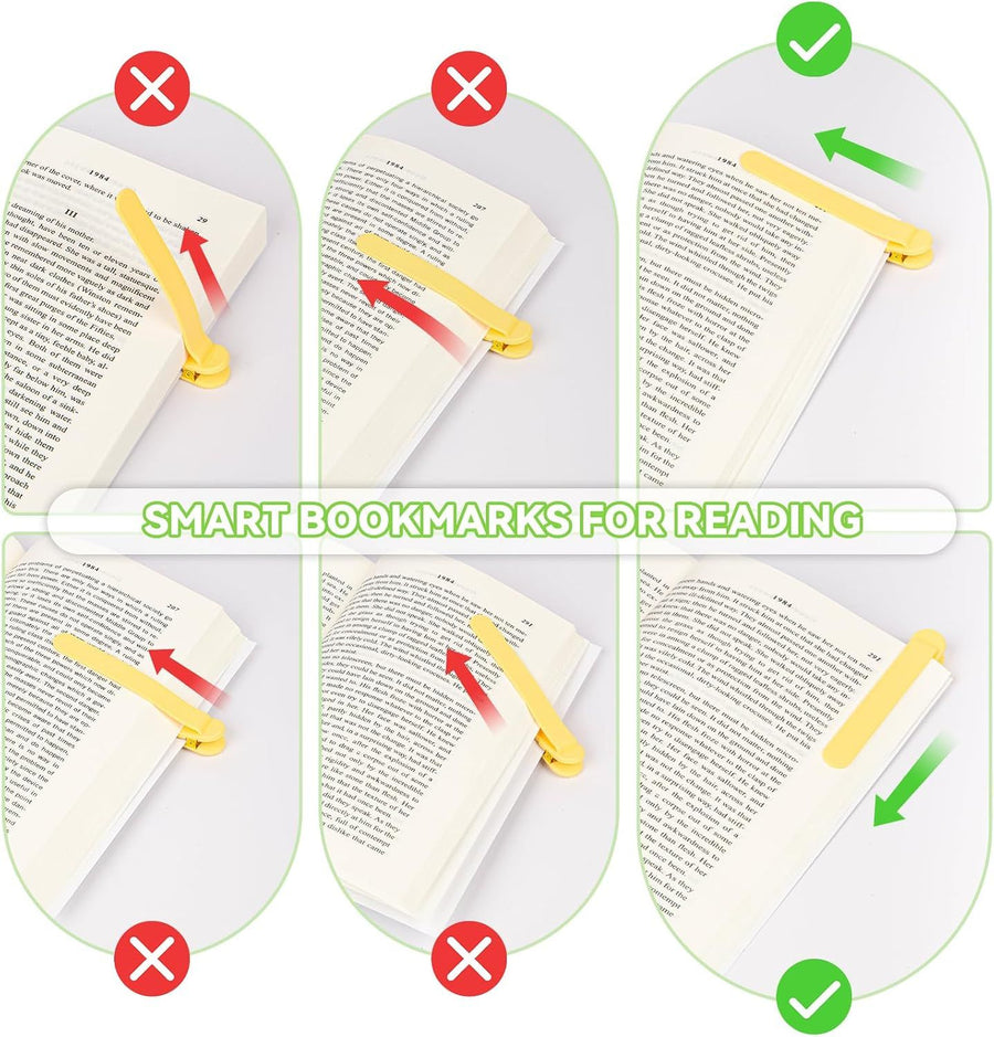6 Piece Automatic Silicone Bookmark Set 6 Colors