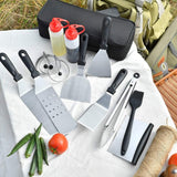 14 Piece Stainless Steel Barbecue Tool Set with Carrying Bag - Front View