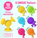 12 Piece Suction Cup Bath Toy Set for Children - Close-Up Angle