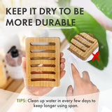 2 Piece Bamboo Soap Holder Set Square - 45-Degree Angle