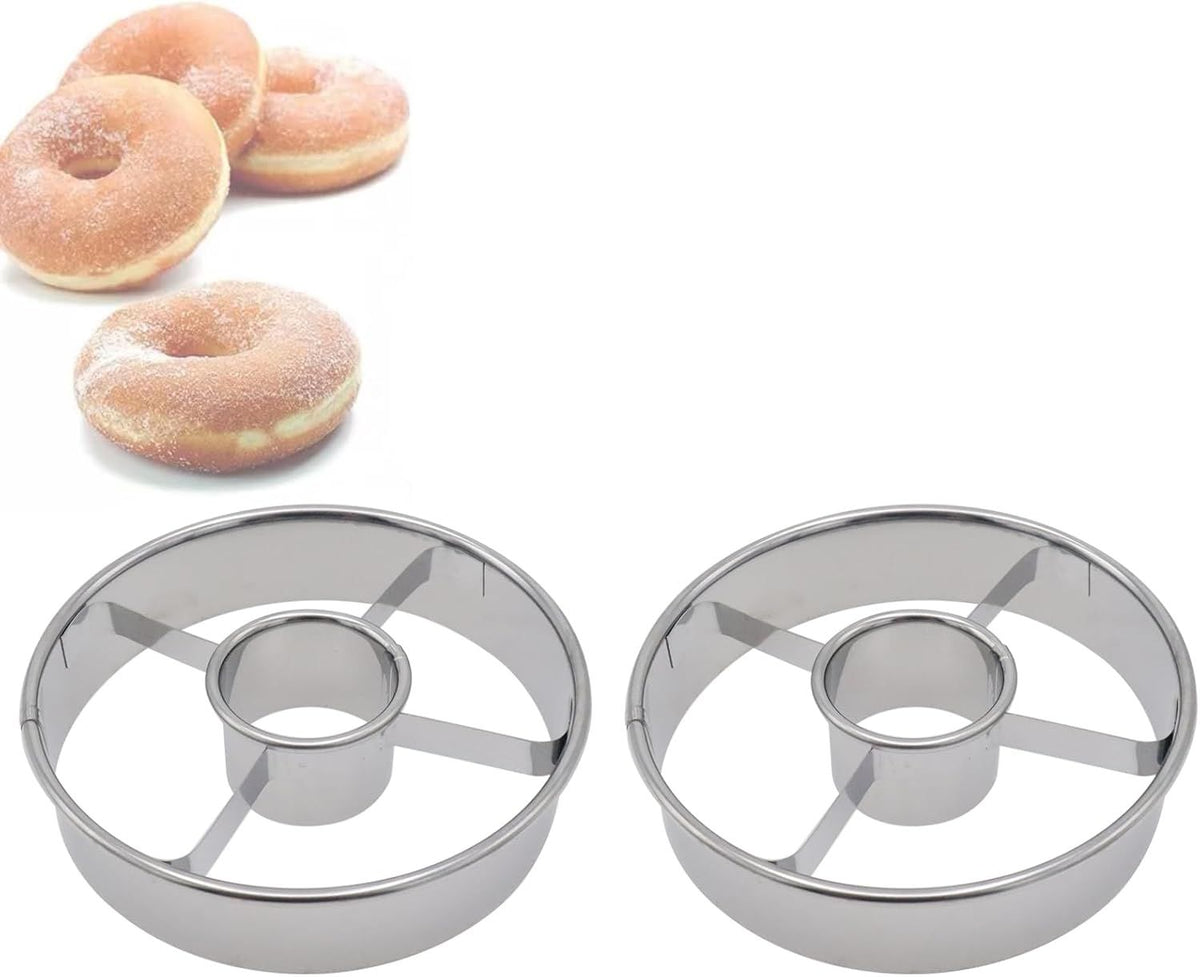2 Piece Stainless Steel Donut Mold Set, 3.86 Inch