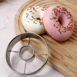 2 Piece Stainless Steel Donut Mold Set, 3.86 Inch - Front View