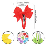 4 Piece Soft Satin Bow Hair Clips Yellow for Women and Girls