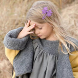 4 Piece Soft Satin Bow Hair Clips Yellow for Women and Girls