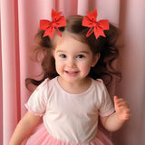 4 Piece Soft Satin Bow Hair Clips Yellow for Women and Girls