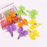 4 Piece Soft Satin Bow Hair Clips Yellow for Women and Girls