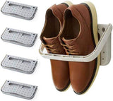 4 Piece Foldable Wall Mounted Shoe Rack Set Grey