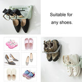 4 Piece Foldable Wall Mounted Shoe Rack Set Grey