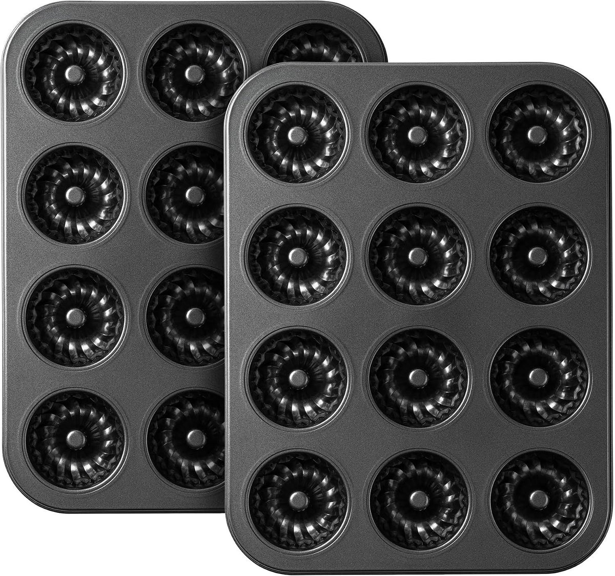 2 Piece Mini Bundt Pan Set 24 Cupcakes Total Heat Resistant to 230 C