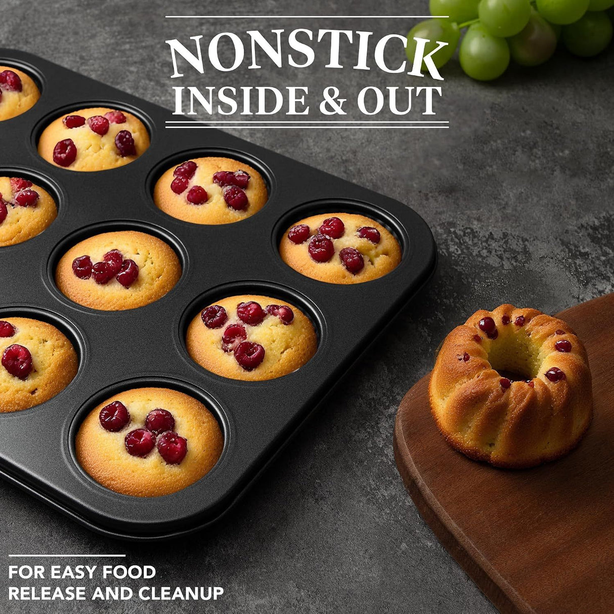 2 Piece Mini Bundt Pan Set 24 Cupcakes Total Heat Resistant to 230 C
