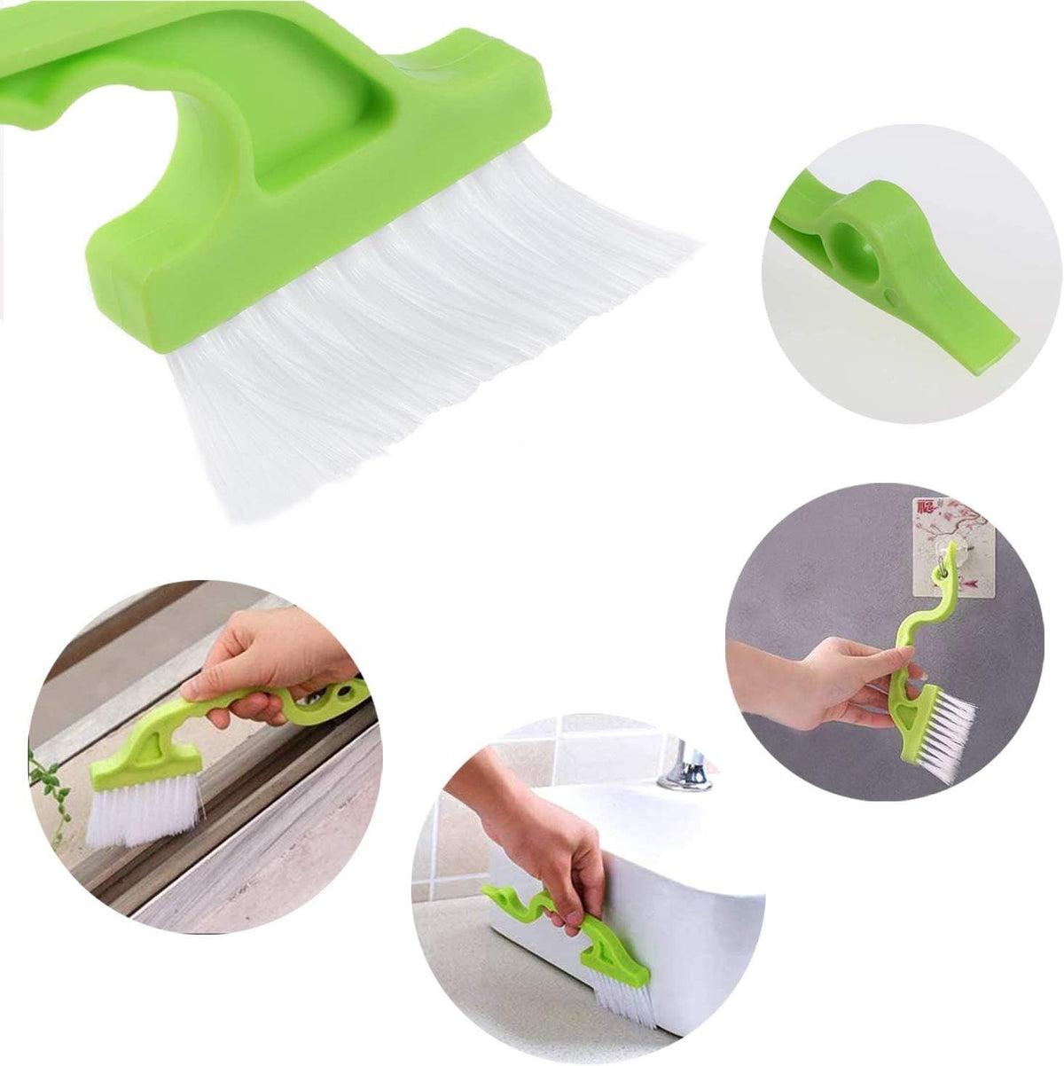 8 Piece Cleaning Brush Set for Crevices and Door Rails