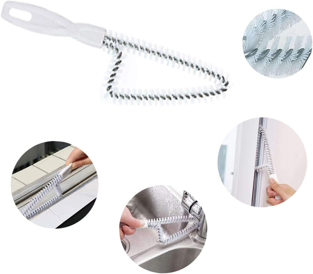 8 Piece Cleaning Brush Set for Crevices and Door Rails