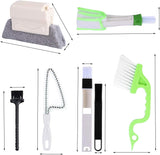 8 Piece Cleaning Brush Set for Crevices and Door Rails