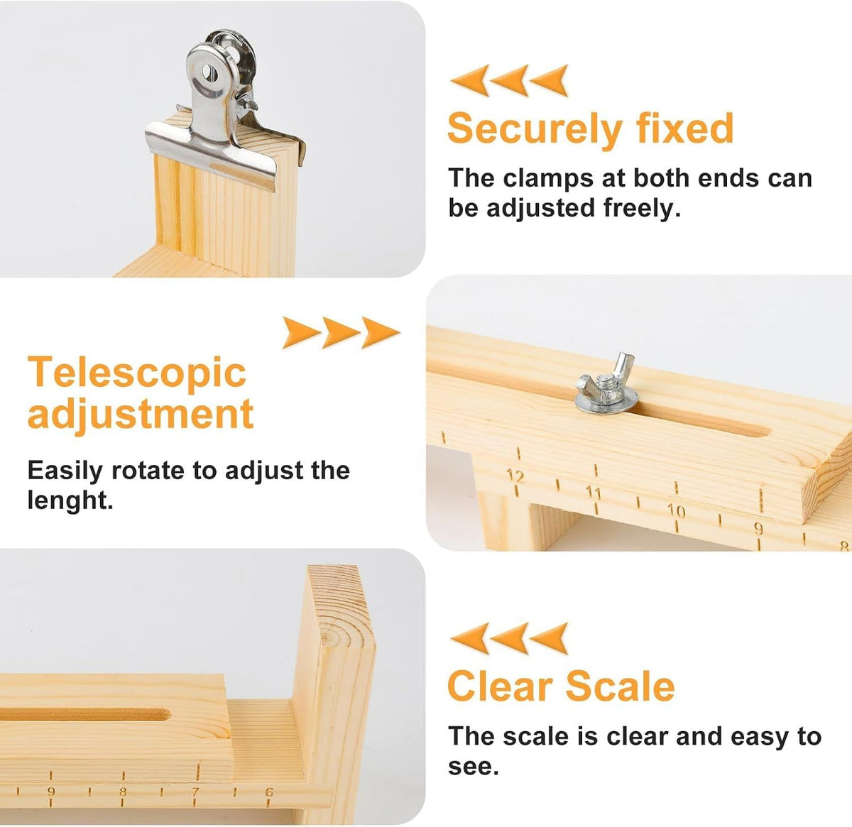 Wooden Paracord Jig with 2 Clamps, 22 cm