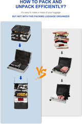 Hanging Packing Cube Clothing Organizer Black, 30 x 30 x 61 cm - Front View