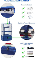 Hanging Packing Cube Clothing Organizer Black, 30 x 30 x 61 cm