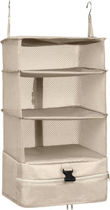 Hanging Packing Cube Clothing Organizer Beige, 30 x 30 x 61 cm