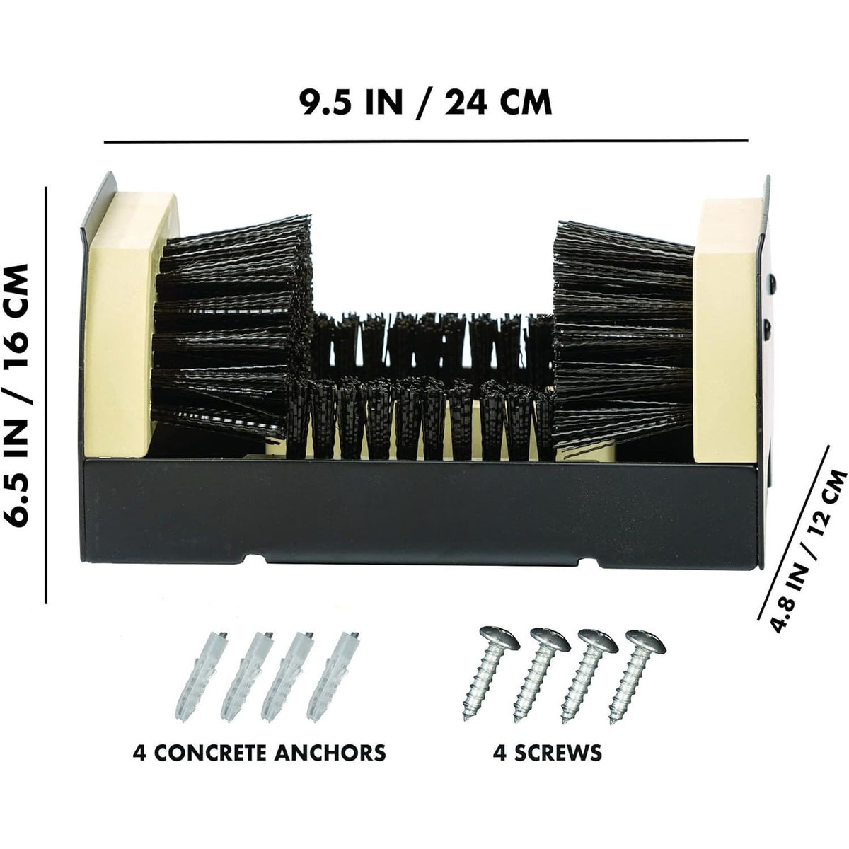 Outdoor Shoe Brush Iron Boot Cleaner with Side Brushes