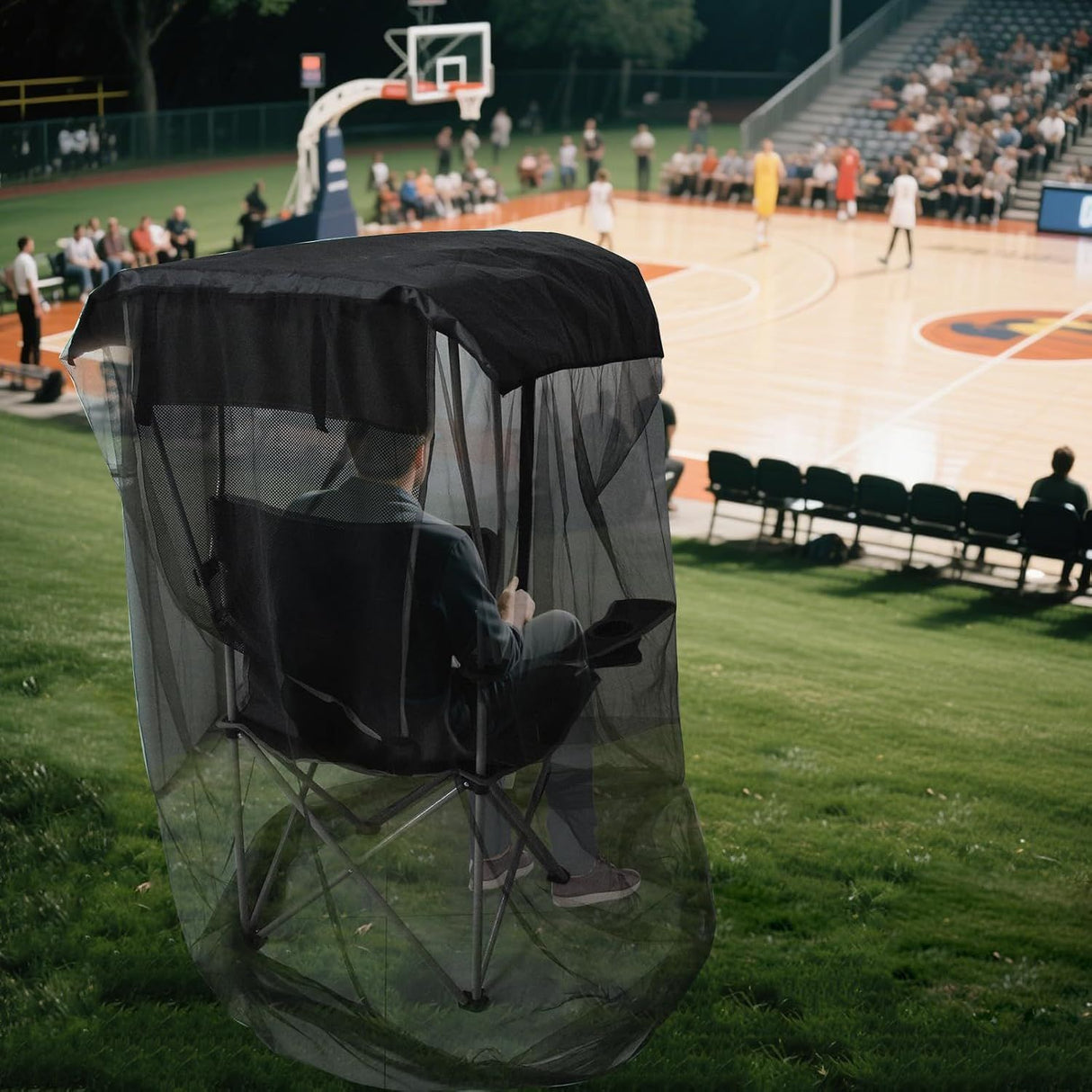 Canopy Chair Mosquito Net Black, 89 x 82 x 160 cm