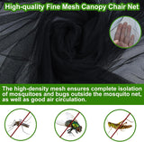 Canopy Chair Mosquito Net Black, 89 x 82 x 160 cm - Top-Down View