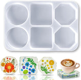 Silicone Resin Coaster Mold 6 Compartments Extra Deep