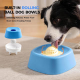 Pet Slow Feeder Lick Bowl with Rolling Ball for Yogurt and Broth - Front View