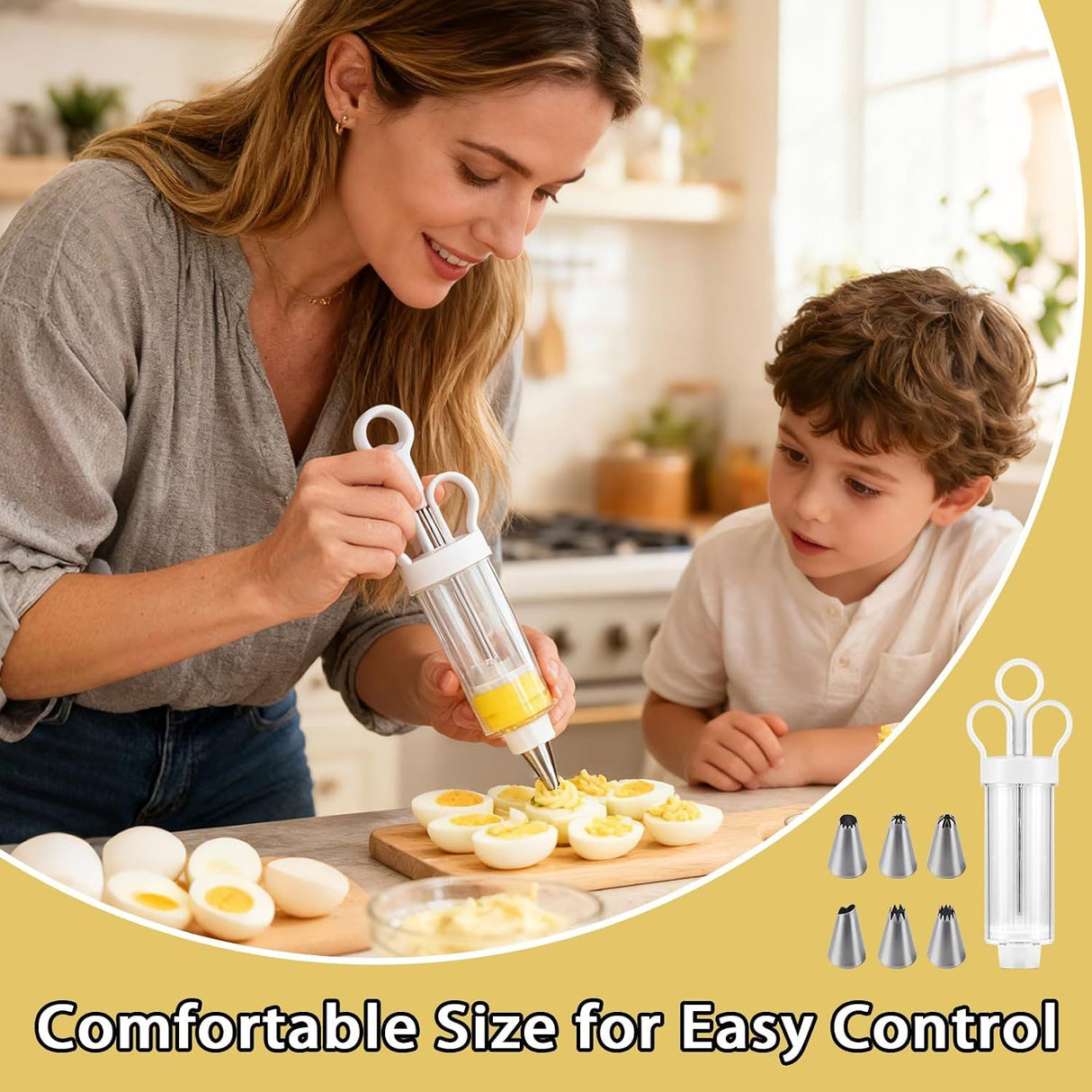 Filled Egg Syringe Injector with Dosing Syringe White