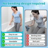 Bathroom Cleaning Brush 4 in 1 with Long Handle 180 Degree Rotating - Side View