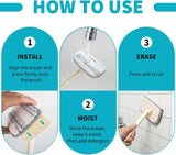 Bathroom Cleaning Brush 4 in 1 with Long Handle 180 Degree Rotating