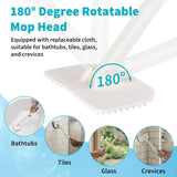 Bathroom Cleaning Brush 4 in 1 with Long Handle 180 Degree Rotating - Rear View