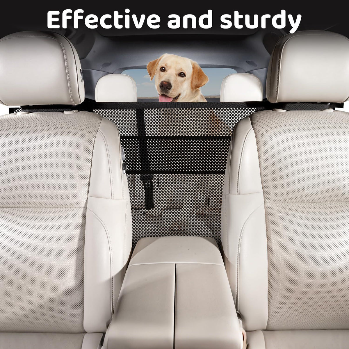 Universal Car Dog Guard Safety Net with Storage Compartment Black