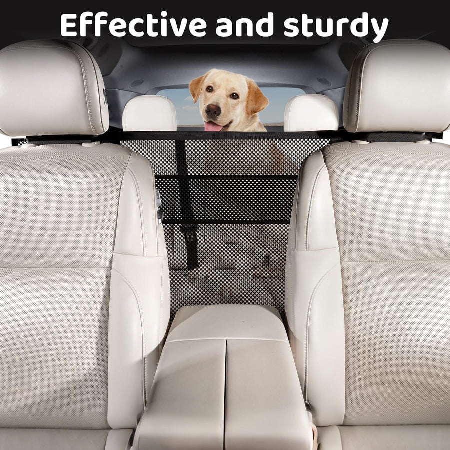 Universal Car Dog Guard Safety Net with Storage Compartment Black