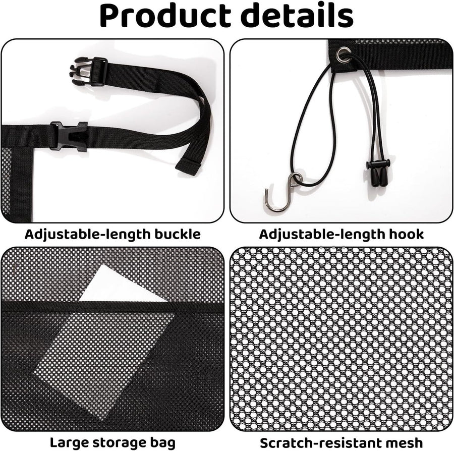 Universal Car Dog Guard Safety Net with Storage Compartment Black