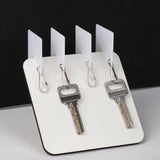 60 Piece Square Plastic Key Tags White, 4 x 3.8 cm - Front View