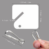 60 Piece Square Plastic Key Tags White, 4 x 3.8 cm