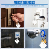 60 Piece Square Plastic Key Tags White, 4 x 3.8 cm - 45-Degree Angle